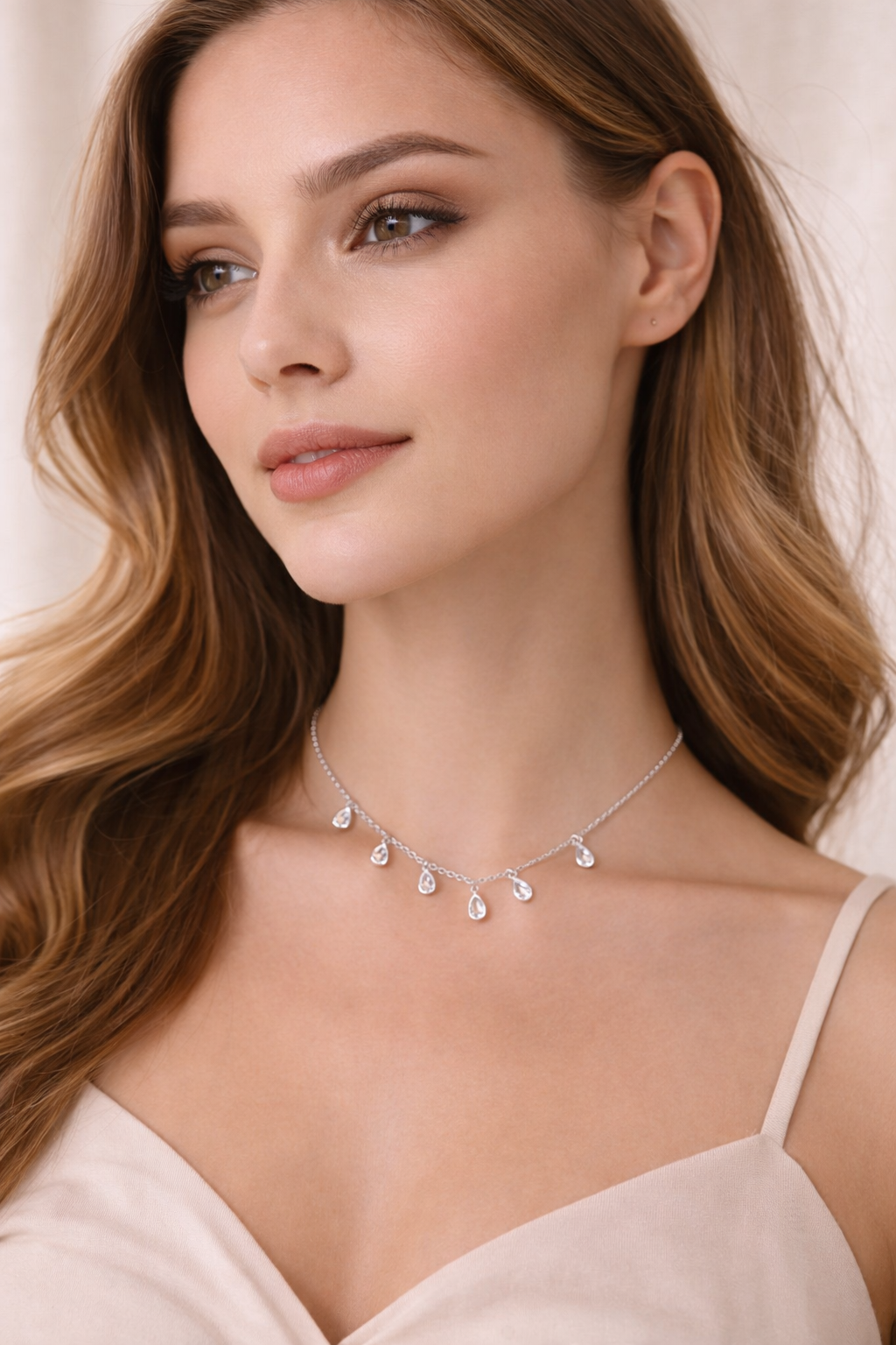 Choker Gotas Zircônia Cristais