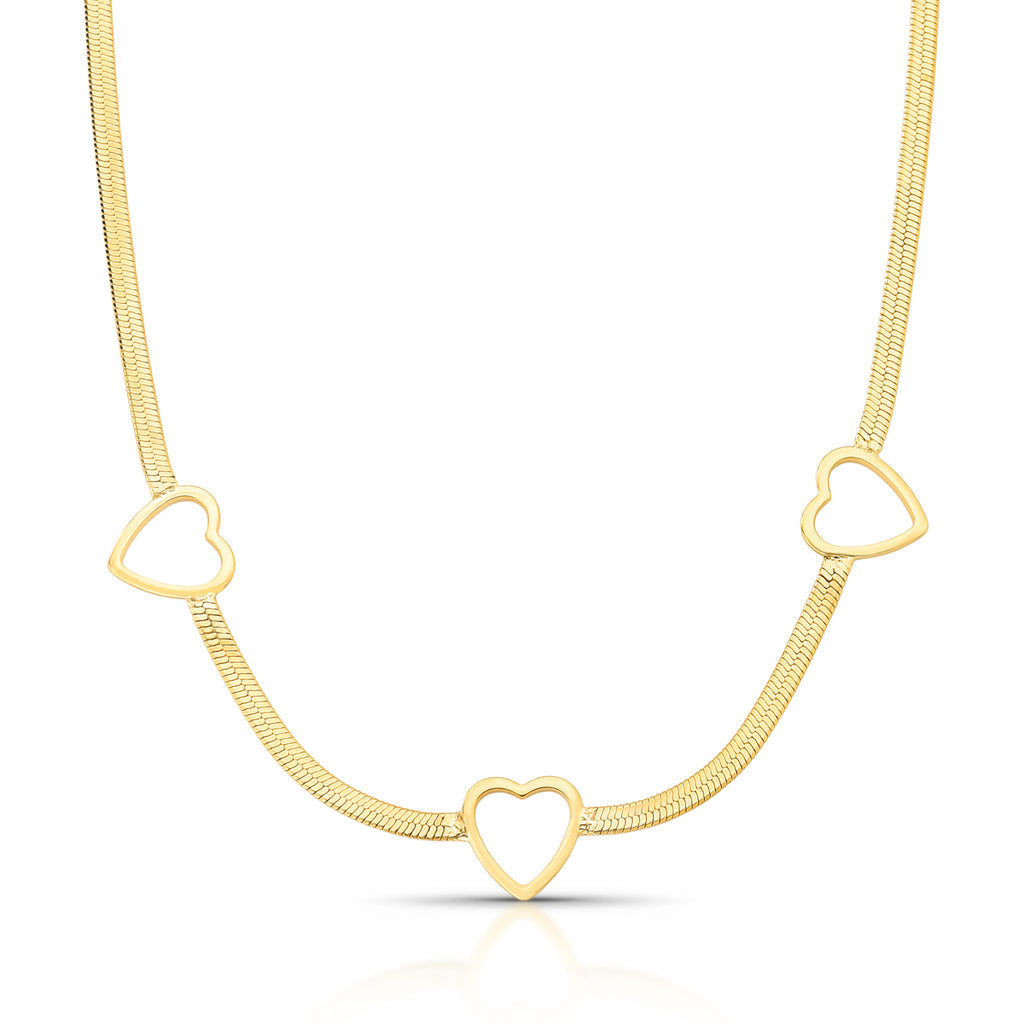 Chocker malha de coração