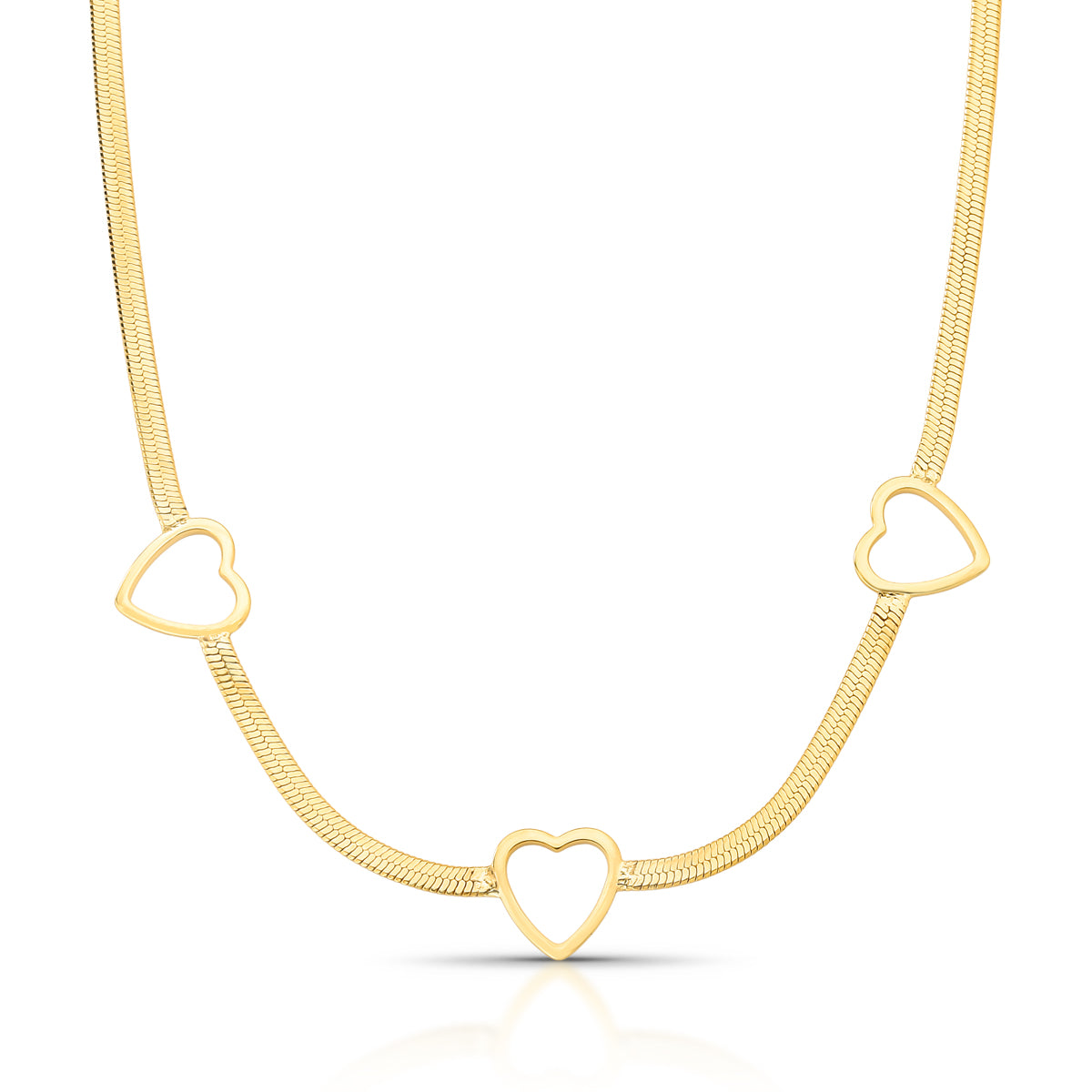 Chocker malha de coração