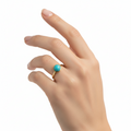 Anel com Pedra Natural Turquesa