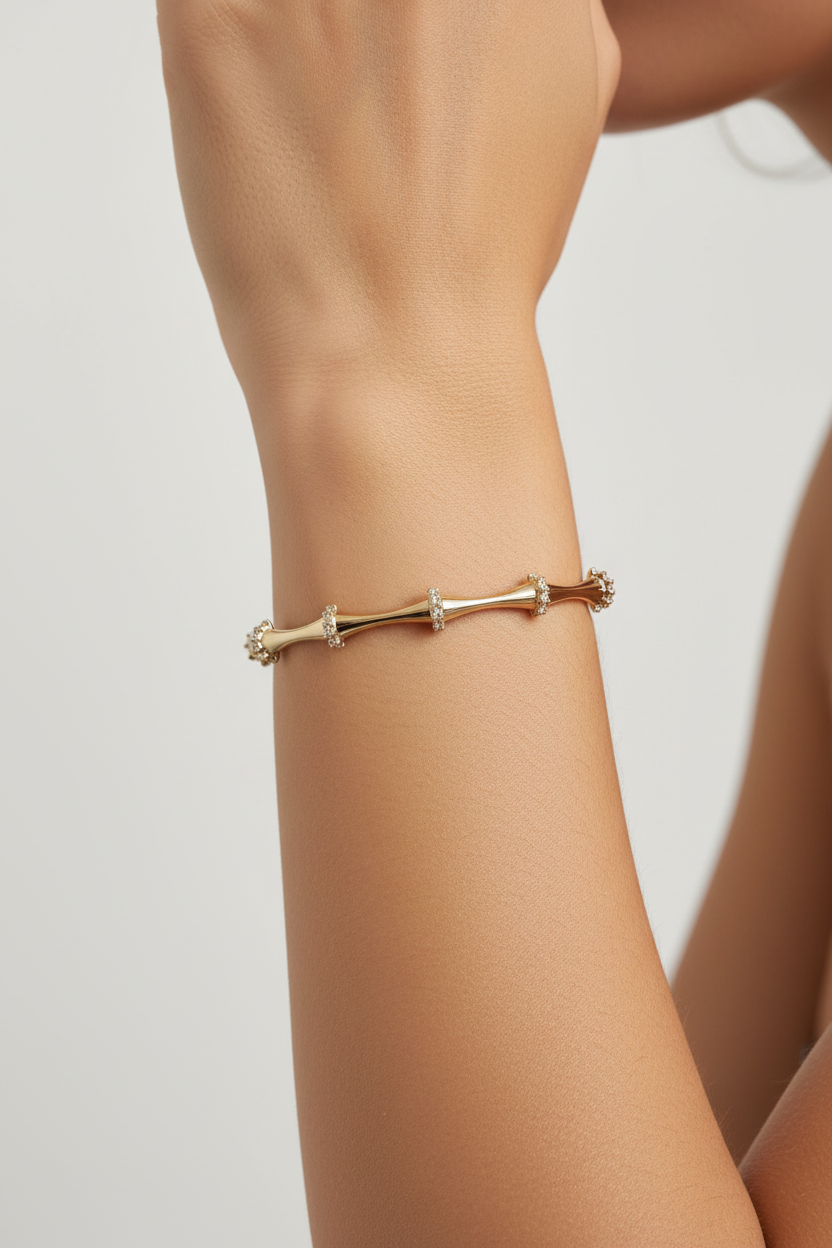 Bracelete Liso com Zircônias